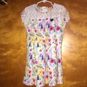 Juicy Couture Floral Kids Dress with Lace Detail Spring Dress